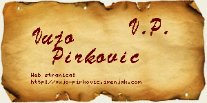 Vujo Pirković vizit kartica